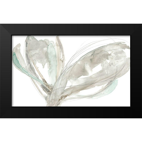 Petal Vortex II Black Modern Wood Framed Art Print by Goldberger, Jennifer