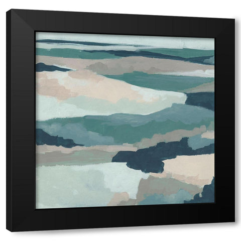 Blue Vista I Black Modern Wood Framed Art Print with Double Matting by Vess, June Erica