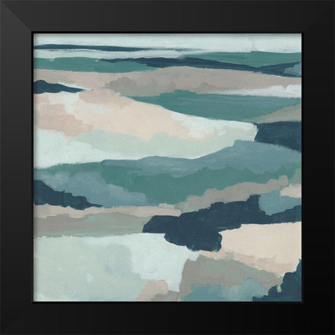 Blue Vista I Black Modern Wood Framed Art Print by Vess, June Erica