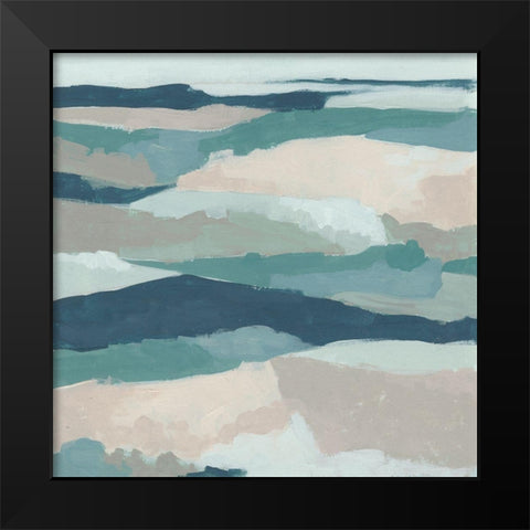 Blue Vista II Black Modern Wood Framed Art Print by Vess, June Erica