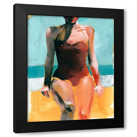 Vintage Swim II Black Modern Wood Framed Art Print by Parker, Jennifer Paxton
