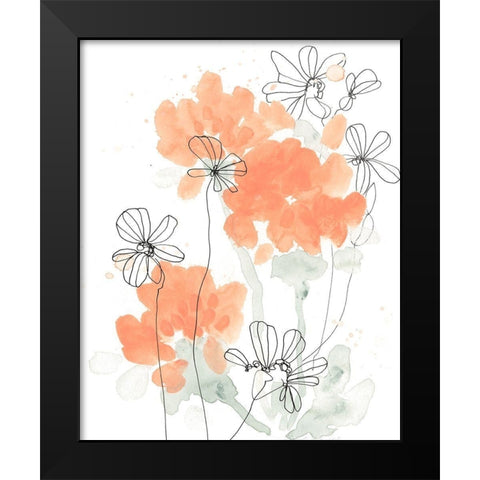 Blush Peonies II Black Modern Wood Framed Art Print by Vess, June Erica