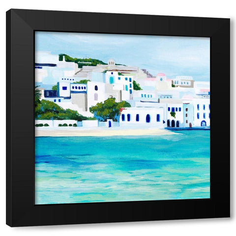 Mykonos I Black Modern Wood Framed Art Print with Double Matting by Popp, Grace