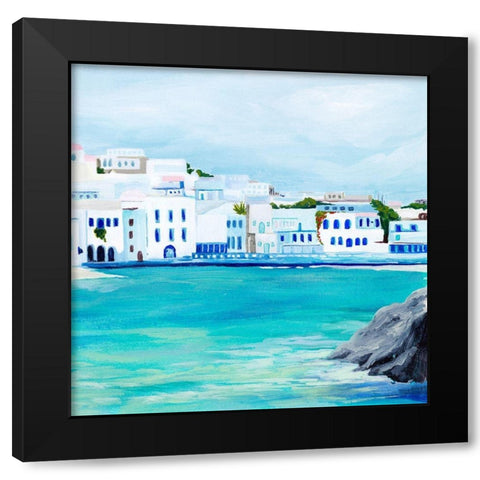Mykonos II Black Modern Wood Framed Art Print with Double Matting by Popp, Grace
