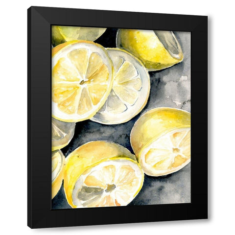 Lemon Slices I Black Modern Wood Framed Art Print by Parker, Jennifer Paxton