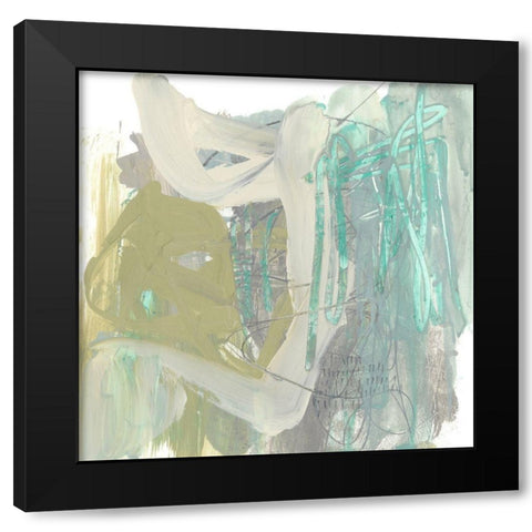 Seafoam Marks II Black Modern Wood Framed Art Print with Double Matting by Goldberger, Jennifer