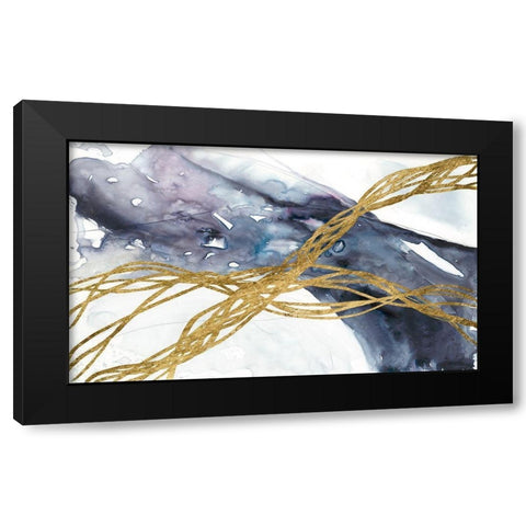 Agate Wave III Black Modern Wood Framed Art Print with Double Matting by Goldberger, Jennifer