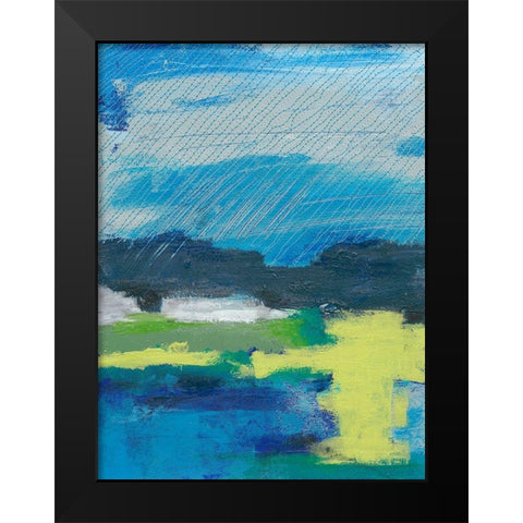 Stitched Sky II Black Modern Wood Framed Art Print by Moore, Regina