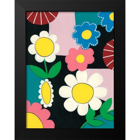 Vivid Blossoms I Black Modern Wood Framed Art Print by Moore, Regina