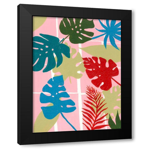 Colorful Tropics I Black Modern Wood Framed Art Print by Moore, Regina