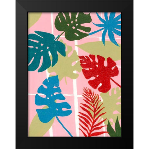 Colorful Tropics I Black Modern Wood Framed Art Print by Moore, Regina