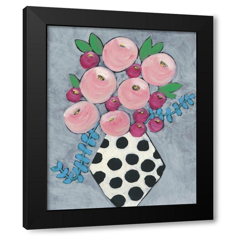 Floral Frolic I Black Modern Wood Framed Art Print by Moore, Regina