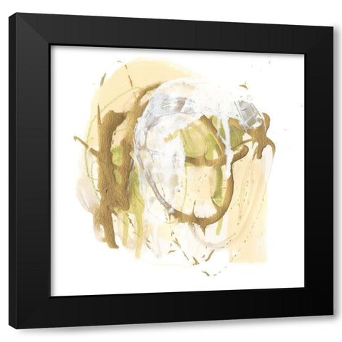 Moss Gold I Black Modern Wood Framed Art Print by Vess, June Erica