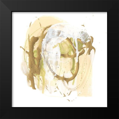 Moss Gold I Black Modern Wood Framed Art Print by Vess, June Erica