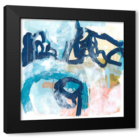 Graffiti Notation II Black Modern Wood Framed Art Print with Double Matting by Vess, June Erica