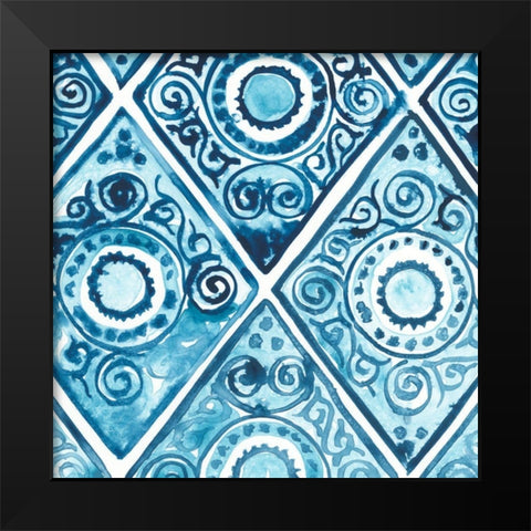 Indigo Sampler I Black Modern Wood Framed Art Print by Vess, June Erica