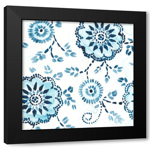 Indigo Sampler II Black Modern Wood Framed Art Print by Vess, June Erica