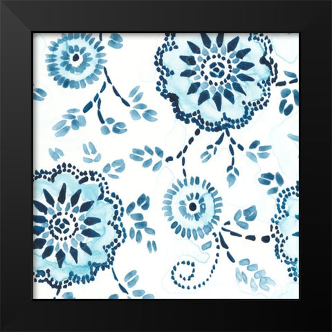 Indigo Sampler II Black Modern Wood Framed Art Print by Vess, June Erica