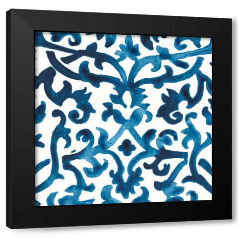 Indigo Sampler III Black Modern Wood Framed Art Print with Double Matting by Vess, June Erica
