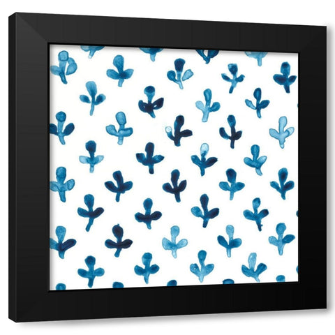 Indigo Sampler IV Black Modern Wood Framed Art Print by Vess, June Erica