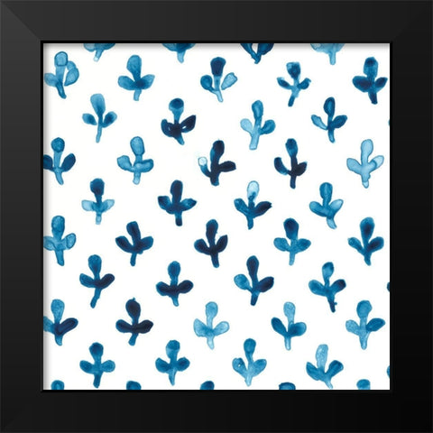 Indigo Sampler IV Black Modern Wood Framed Art Print by Vess, June Erica