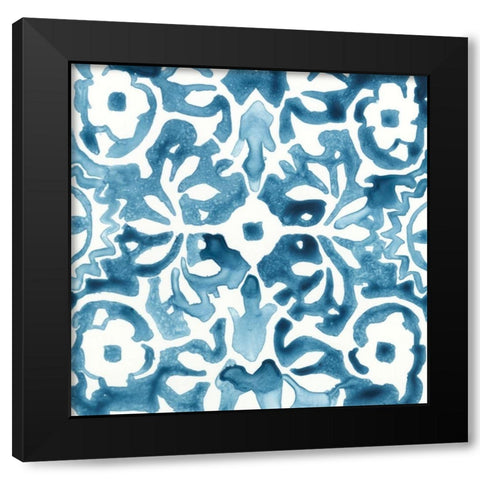 Indigo Sampler V Black Modern Wood Framed Art Print with Double Matting by Vess, June Erica