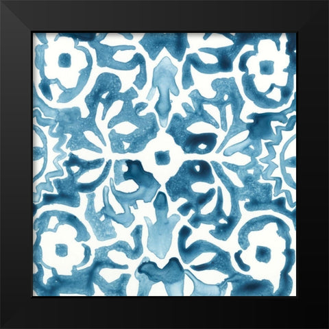 Indigo Sampler V Black Modern Wood Framed Art Print by Vess, June Erica