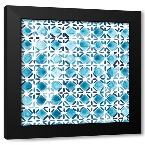 Indigo Sampler VII Black Modern Wood Framed Art Print by Vess, June Erica