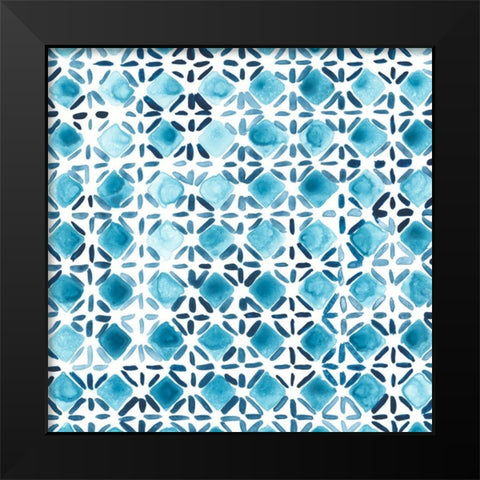 Indigo Sampler VII Black Modern Wood Framed Art Print by Vess, June Erica
