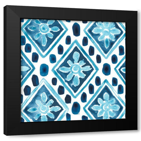 Indigo Sampler VIII Black Modern Wood Framed Art Print by Vess, June Erica