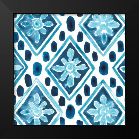 Indigo Sampler VIII Black Modern Wood Framed Art Print by Vess, June Erica