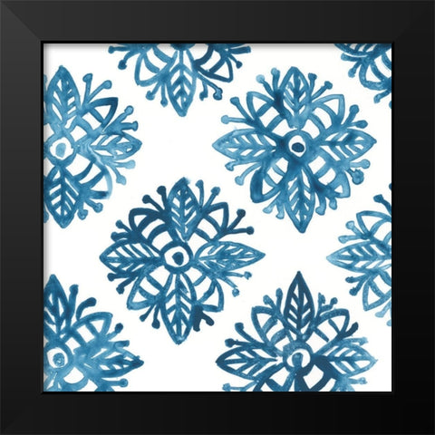 Indigo Sampler IX Black Modern Wood Framed Art Print by Vess, June Erica