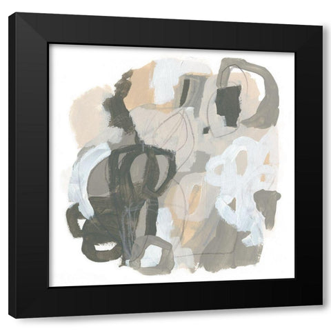 Neutral Cartography I Black Modern Wood Framed Art Print by Vess, June Erica