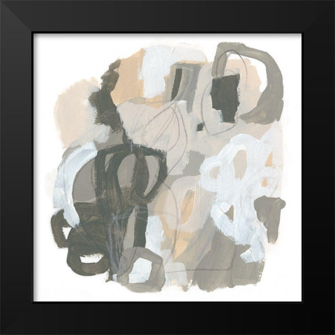 Neutral Cartography I Black Modern Wood Framed Art Print by Vess, June Erica