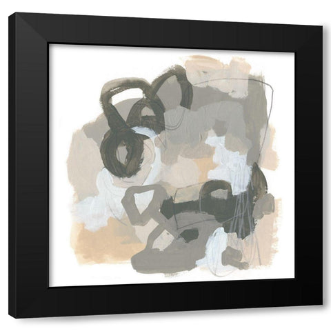 Neutral Cartography II Black Modern Wood Framed Art Print by Vess, June Erica