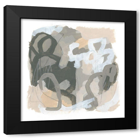 Neutral Cartography III Black Modern Wood Framed Art Print by Vess, June Erica