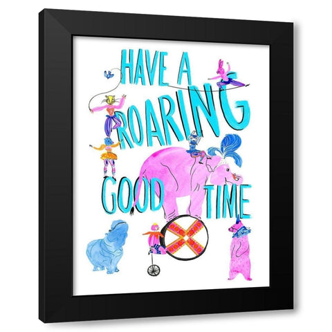 Circus Fun I Black Modern Wood Framed Art Print with Double Matting by Blanckslate