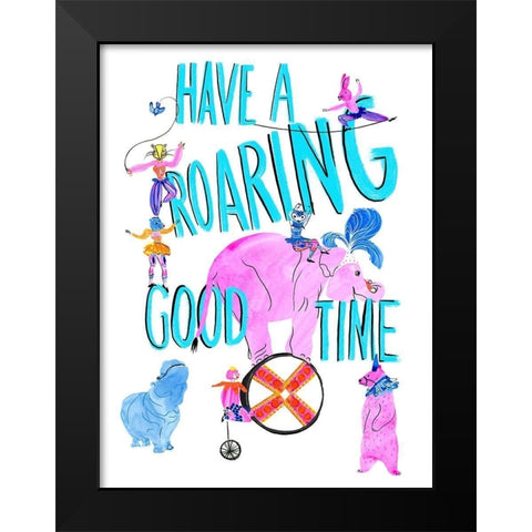 Circus Fun I Black Modern Wood Framed Art Print by Blanckslate
