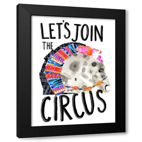 Circus Fun III Black Modern Wood Framed Art Print by Blanckslate