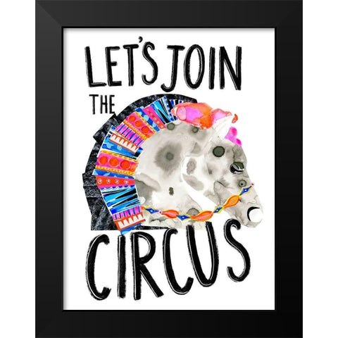 Circus Fun III Black Modern Wood Framed Art Print by Blanckslate