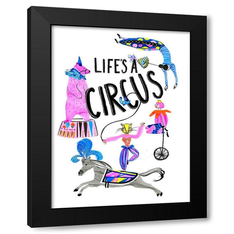 Circus Fun IV Black Modern Wood Framed Art Print by Blanckslate