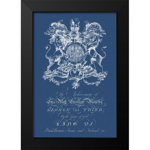 Heraldry on Navy I Black Modern Wood Framed Art Print by Vision Studio