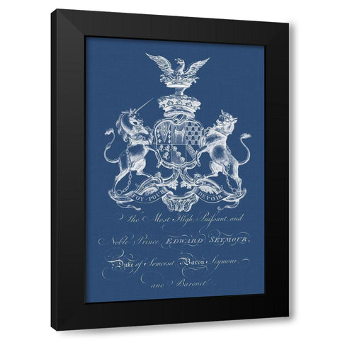 Heraldry on Navy II Black Modern Wood Framed Art Print with Double Matting by Vision Studio