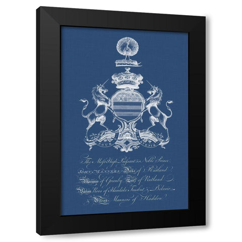Heraldry on Navy III Black Modern Wood Framed Art Print with Double Matting by Vision Studio