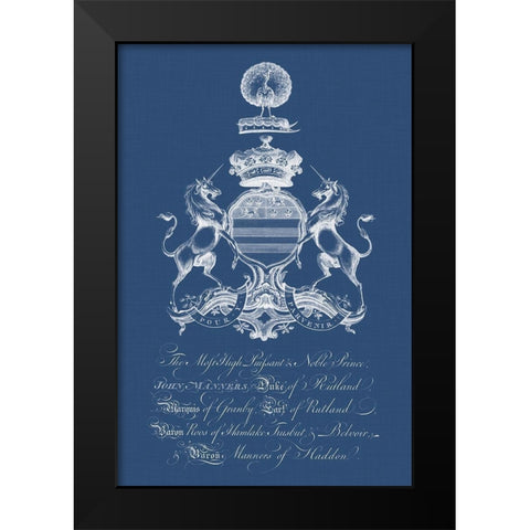 Heraldry on Navy III Black Modern Wood Framed Art Print by Vision Studio