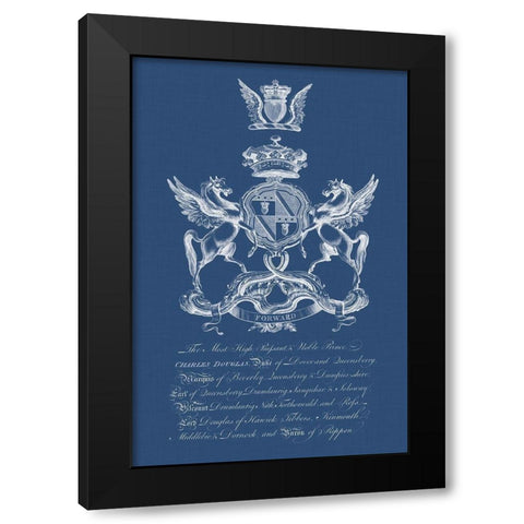 Heraldry on Navy IV Black Modern Wood Framed Art Print by Vision Studio
