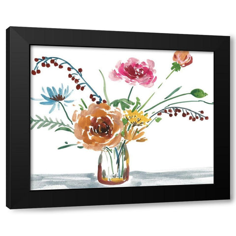 Celebration Bouquet III Black Modern Wood Framed Art Print with Double Matting by Wang, Melissa