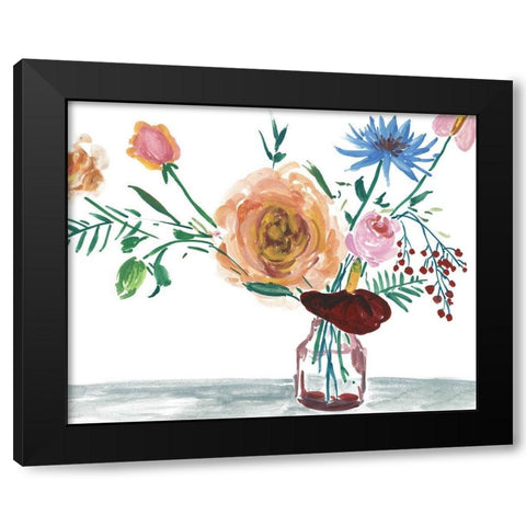 Celebration Bouquet IV Black Modern Wood Framed Art Print with Double Matting by Wang, Melissa