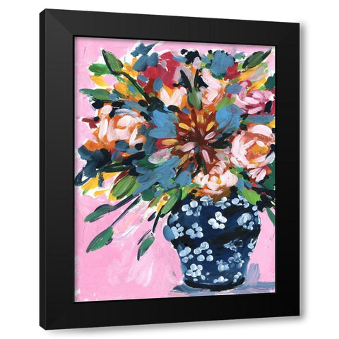 Bouquet in a vase I Black Modern Wood Framed Art Print by Wang, Melissa