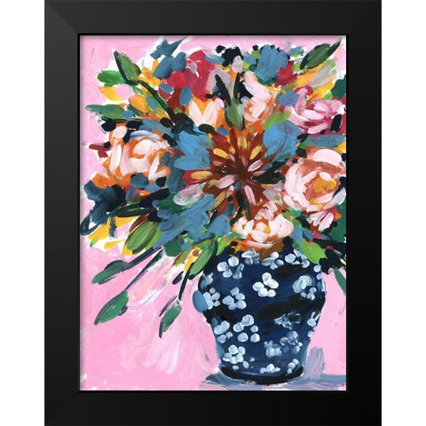 Bouquet in a vase I Black Modern Wood Framed Art Print by Wang, Melissa
